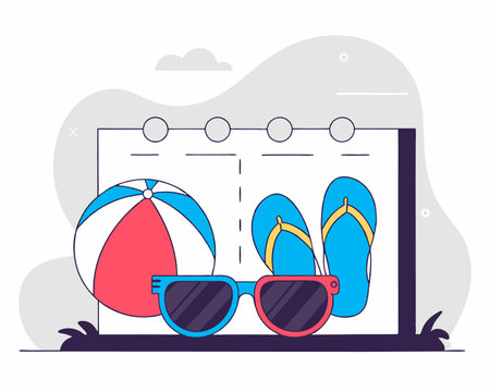 Summer vacation concept illustrationのイラスト素材