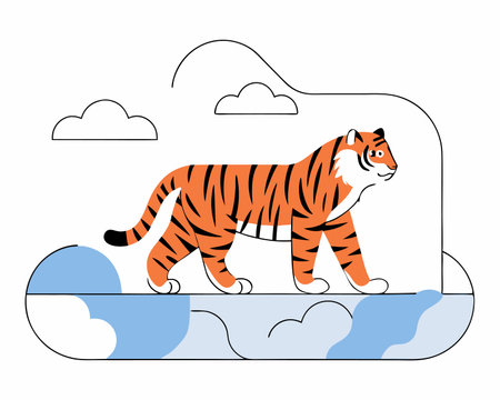 Tiger concept illustrationのイラスト素材