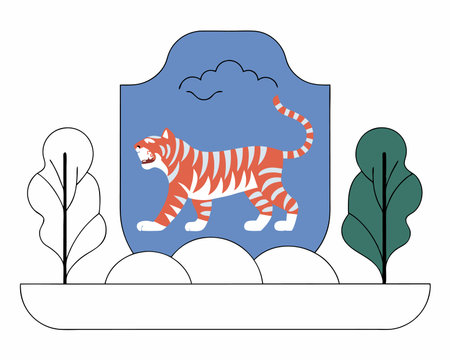 Tiger concept illustrationのイラスト素材