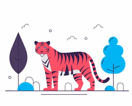 Tiger concept illustrationのイラスト素材