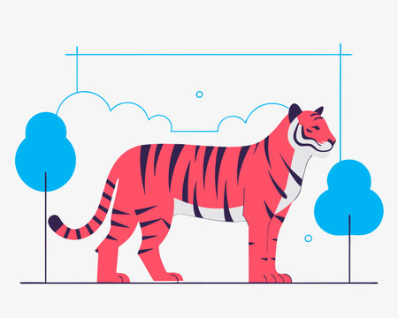 Tiger concept illustrationのイラスト素材