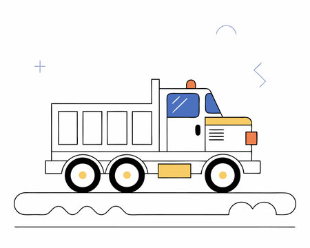 Yellow truck vehicle illustrationのイラスト素材