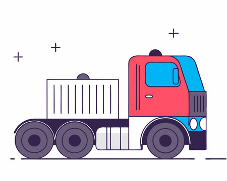 Yellow truck vehicle illustrationのイラスト素材