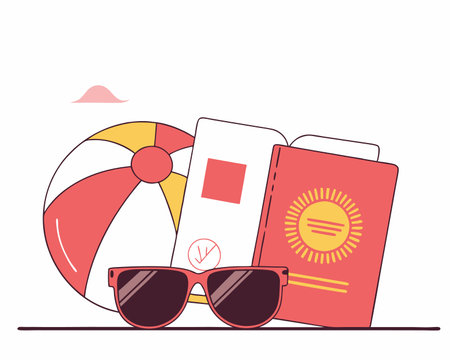 Summer vacation concept illustrationのイラスト素材