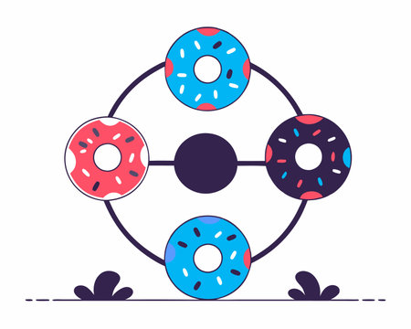 Doughnut donuts ring illustrationのイラスト素材