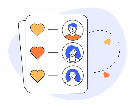 Social media communication messaging concept between man and woman with love messaging inbox icon illustrationのイラスト素材