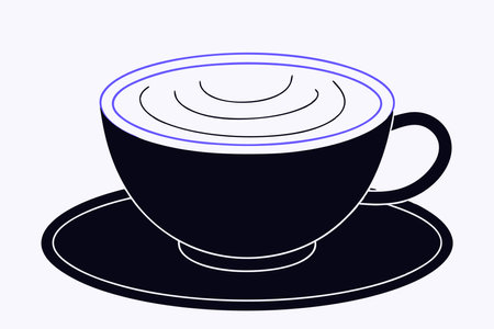 Coffee cappuccino in ceramic cup illustration vector on white backgroundのイラスト素材