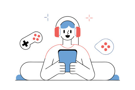 Pro gamer mobile illustration vector on white backgroundのイラスト素材