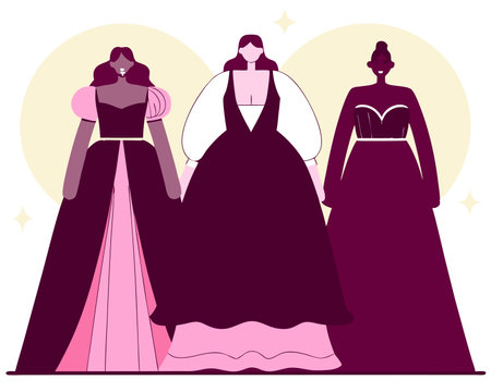 Evening Dresses illustrationのイラスト素材