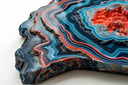 colorful agate on the white background. closeup of photo