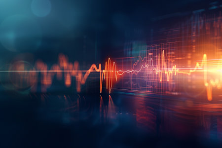 financial stock market graph on technology abstract background. Finance and investment concept. 3d renderingの写真素材