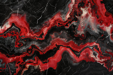 Red and black marble texture background pattern with high resolution, top viewの写真素材