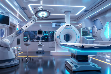 3d rendering x-ray room in the hospital with medical equipmentの写真素材