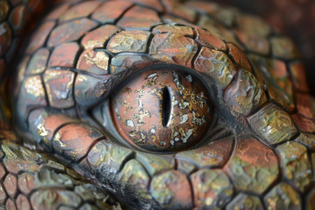 Closeup of the eye of a dragon. Macroの写真素材