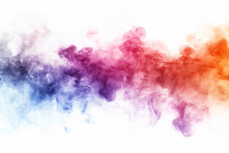 Colorful abstract smoke isolated on white background. Background from the smokeの写真素材