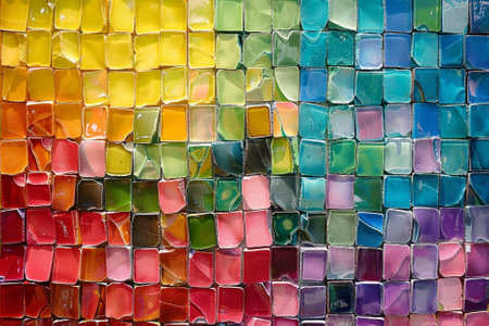 Colorful glass mosaic texture background. Colorful glass mosaic background.の写真素材