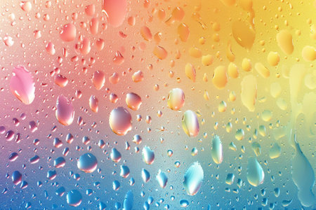 Drops of water on a colorful background. Shallow DOF.の写真素材