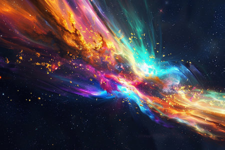 Cosmic space and stars, color cosmic abstract background. 3D rendering