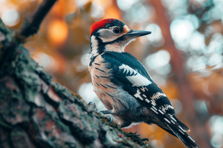 Great spotted woodpecker (Dendrocopos major).の写真素材