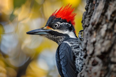 Male Black Woodpecker (Dryocopus martius).の写真素材