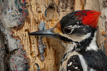 Great Spotted Woodpecker (Dendrocopos major)の写真素材