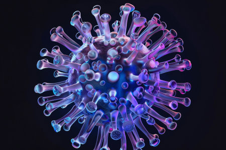 3D illustration of a coronavirus, Covid-19の写真素材