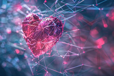 3d rendering of valentine's day abstract background with heartの写真素材