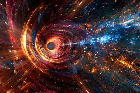 Abstract fractal. Fractal art background for creative design. Decoration for wallpaper, desktop, poster, cover booklet. Print for clothes, t-shirt. Creative illustration for designの写真素材