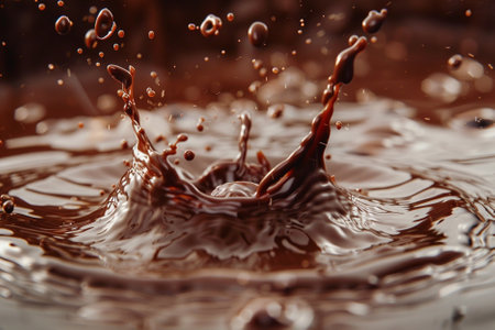 splashes and patterns on the surface of the liquid after taking a dropの写真素材