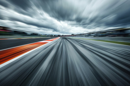 Motion blur of car on road with motion blur effect.の写真素材