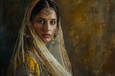Portrait of a beautiful indian woman in traditional indian clothing