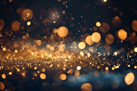 golden glitter vintage lights background. gold and black. de focused