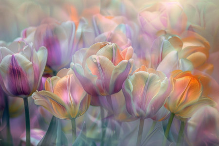 Tulip. Beautiful bouquet of tulips. colorful tulips. tulips in spring,colourful tulipの写真素材
