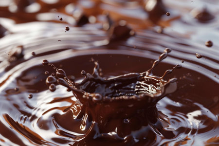 splash of dark chocolate, close-up of splashes and drops