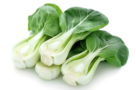 Fresh Bok Choy (Pok Choi) isolated on white backgroundの写真素材
