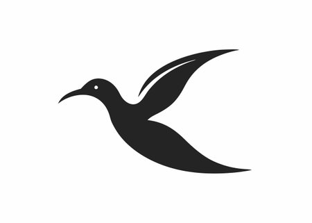 Minimalist Albatross logo design symbol template on white backgroundのイラスト素材