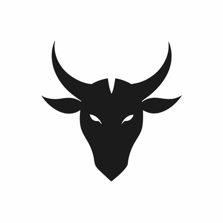 Minimalist bull logo design symbol template on white backgroundのイラスト素材