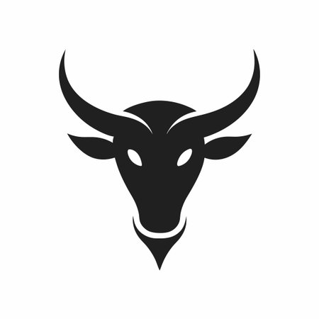 Minimalist bull logo design symbol template on white backgroundのイラスト素材