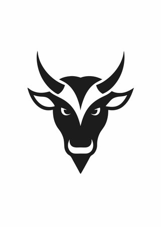 Minimalist bull logo design symbol template on white backgroundのイラスト素材
