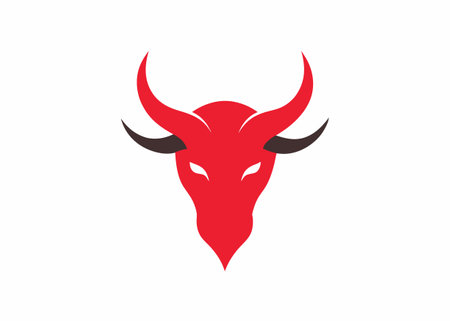 Minimalist bull logo design symbol template on white backgroundのイラスト素材