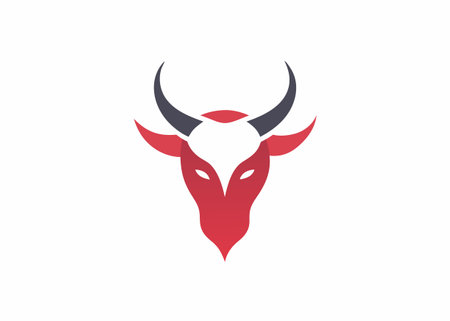 Minimalist bull logo design symbol template on white backgroundのイラスト素材
