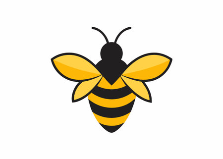 Minimalist Bee logo design symbol template on white background