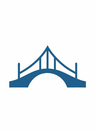 Minimalist Bridge logo design symbol template on white backgroundのイラスト素材