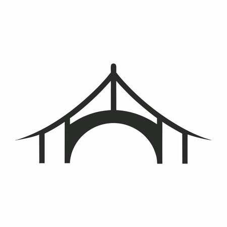 Minimalist Bridge logo design symbol template on white backgroundのイラスト素材