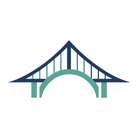 Minimalist Bridge logo design symbol template on white background