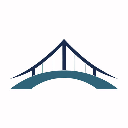 Minimalist Bridge logo design symbol template on white background