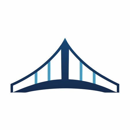 Minimalist Bridge logo design symbol template on white background