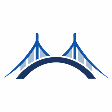 Minimalist Bridge logo design symbol template on white backgroundのイラスト素材