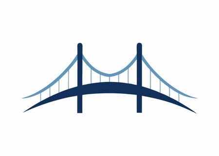 Minimalist Bridge logo design symbol template on white backgroundのイラスト素材