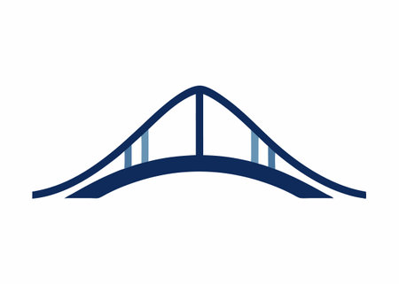 Minimalist Bridge logo design symbol template on white backgroundのイラスト素材